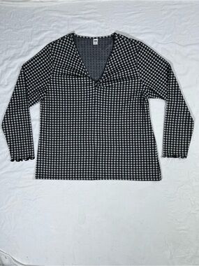 Old Navy Black & White Gingham V-Neck Women’s Top Twist Knot Extra Large